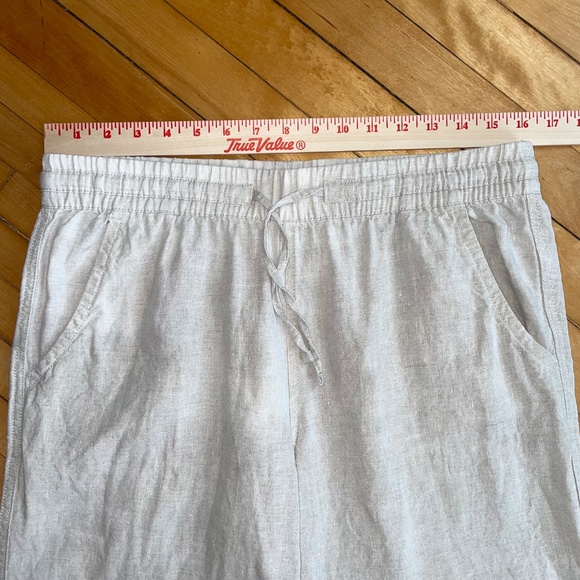 L.L. Bean Premium Linen Breezy Pull On Pant Tan Khaki Washable Size 10 - Picture 7 of 9